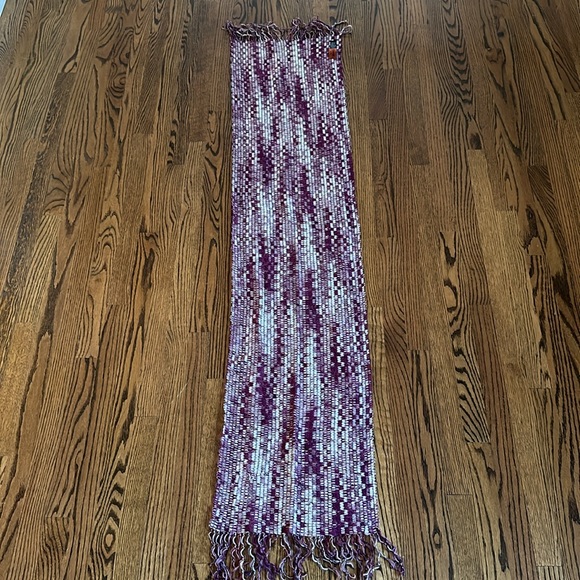 Missoni Purple Gray White Silver Red Sparkle Fringe Scarf - Picture 5 of 14